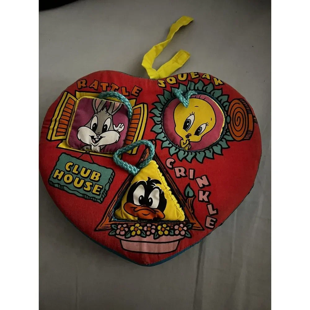 Vintage 1996 Tyco‎ Baby Looney Tunes Soft Pop Out Shapes Heart Sorter Toy Rattle